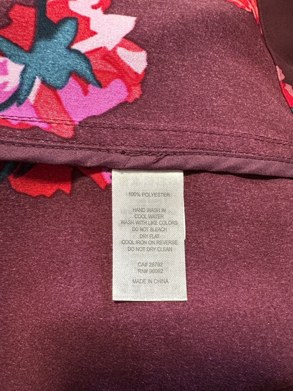 500 Maison Cinqcent S/M Floral Tie-Waist Maroon Women’s Jacket - Picture 5 of 6